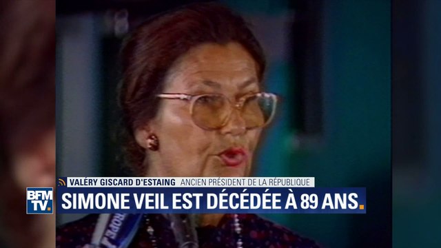 Valéry Giscard d'Estaing évoque sa profonde tristesse après la mort de Simone Veil