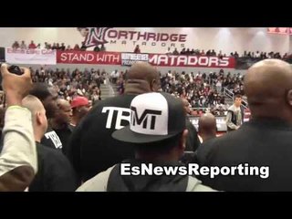 floyd mayweather meets jamie foxx at the watson charity game EsNews Boxing