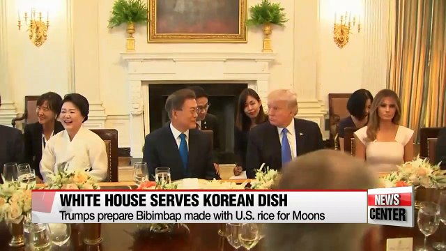 Presidents of South Korea, U.S. discuss new trade deal over Bibimbap dinner at White House