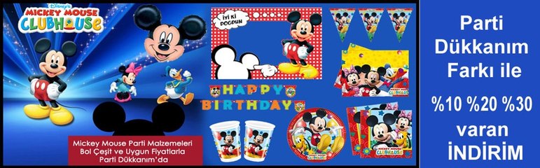 Mickey Mouse parti malzemeleriMickey Mouse doğum günüü süsleri Parti Dükkanım