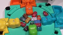 Hungry Hungry Hippo eats 14 Pixar Cars Micro Drifters Lightning McQueen, Mater and Sally i