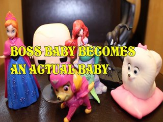 BOSS BABY BECOMES AN ACTUAL BABY ANNA SKYE LITTLE MERMAID ARIEL SPIDERMAN GIDGET Toys Kids Video