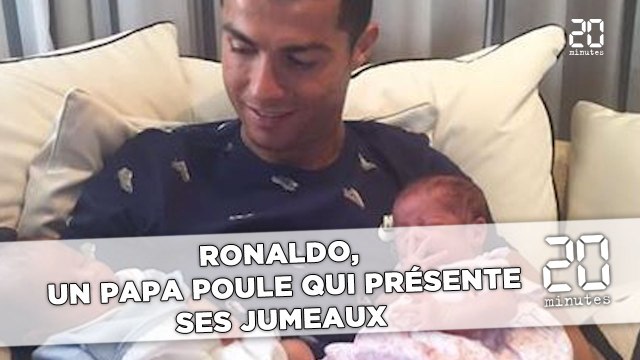 Ronaldo, un papa poule qui présente ses jumeaux