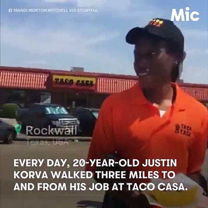 These strangers bought a car for a 20-year-old that walks miles to work every day