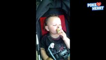 Baby Falls Asleep while Eating Ice Cream