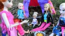 Aventura y Ana cámping congelado parte niños pequeños elsa 1 Disney Elsya su Barbie Campe