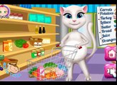 Dibujos animados dibujos animados sobre un gato Angela cocina preparando la cena dibujos animados sobre los coches