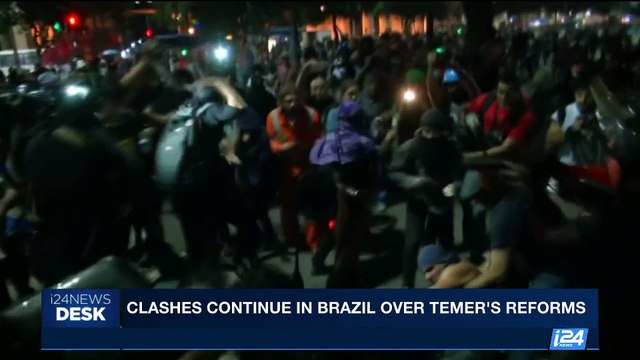 i24NEWS DESK | Clashes continue in Brazil over Temer's reforms | Friday, June 30th 2017