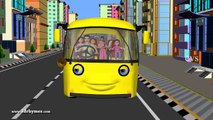 The Wheels on the Bus go round and round - 3D Animation English rhyme for children