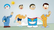 Wrong Heads Doraemon Nobita trolls Sewashi Nobisuke Finger Family Nursery Rhymes Learn Colors