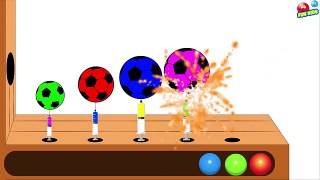 Learn Colors for Kids with Soccer Ball - FUN KIDS with Soccer Balls Needle for Children Toddlers