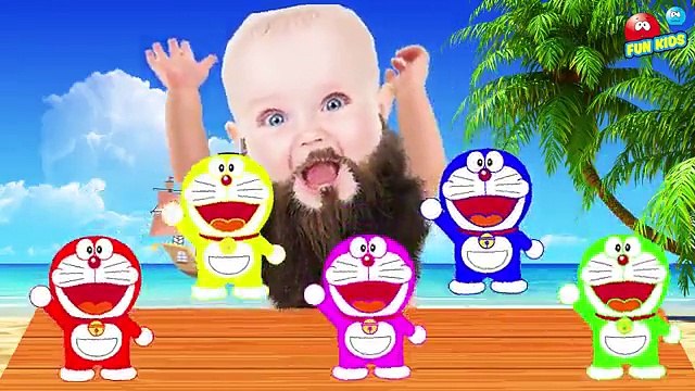 Bad Baby Crying To Learn colors with 3D Lollipops Doraemon Finger Family Nursery Rhymes