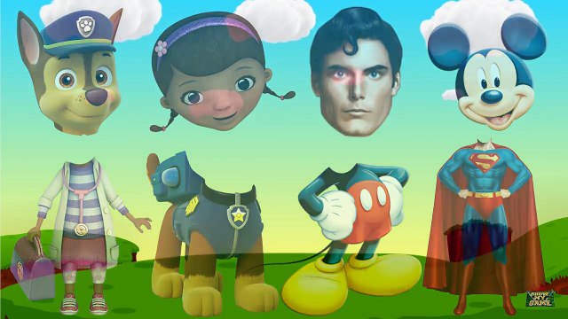 Wrong Heads Paw Patrol Mickey Mouse Doc McStuffins Boss Baby Superman Finger Family Song ⭐