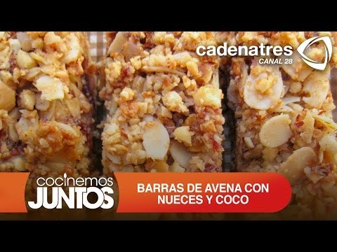 Receta de barras de avena con nueces y coco / Recipe oatmeal bars with nuts and coconut