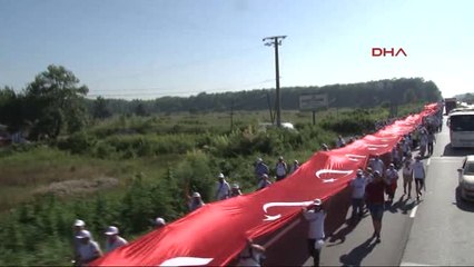Sakarya - CHP'nin Adalet Yürüyüşü 17. Günü Dev Türk Bayrağı Açıldı 3