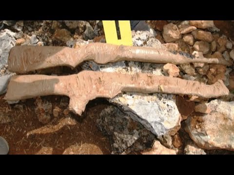 Casarano (LE) - Fucili e kalashnikov nascosti in muretto a secco (01.07.17)