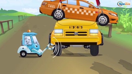 El Camión de bomberos es Rojo La zona de operación - Dibujos Animados - Carritos Para Niños