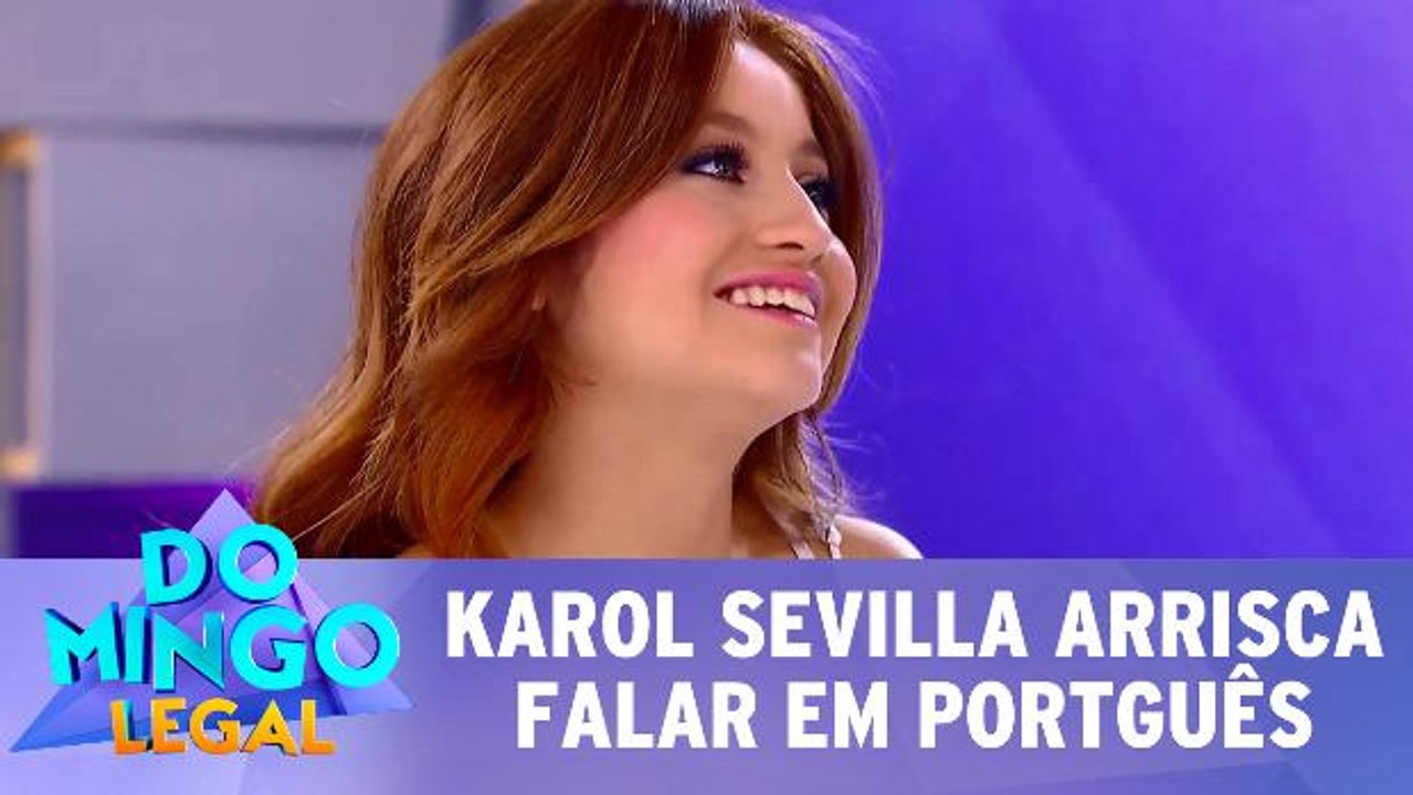 Karol Sevilla arrisca falar em português