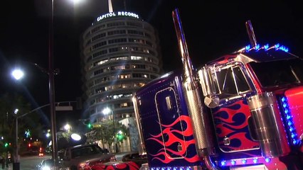 Optimus Prime Spotted in Hollywood - Transformers Invade Hollywood