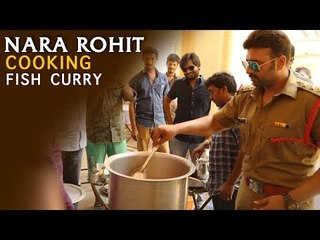 Nara Rohit Fish Curry Cooking Video on the sets of Shamantakamani