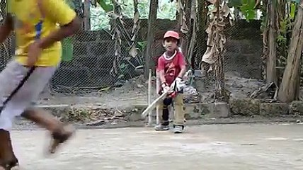 Three Year Boy Performing Classical Batting