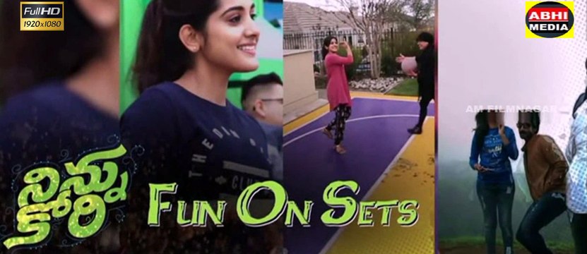 Ninnu Kori Telugu Movie Fun On Sets Nani Nivetha Thomas Nani Nivetha Thomas Aadhi Pinisetty Gopi Sundar
