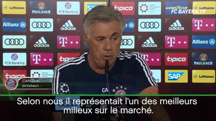 Bayern - Ancelotti : ''Tolisso est un très bon milieu de terrain''