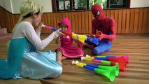 Mashas Trumpets were Crushed Under Car of Crazy Joker w/ Frozen Elsa, Spiderman | Funny M