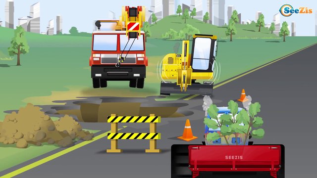Мультфильмы для детей Красные Трактор на дороге в Городке Машинок! Видео для детей Новые серии!