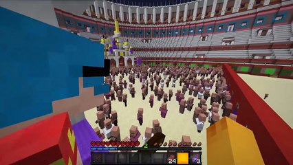 10.000 ALDEANOS Vs 1 ZOMBIE DE MINECRAFT  MINECRAFT ROLEPLAY ARENA
