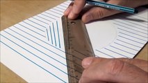 Drawing a Round Hole on Line Paper Trick Art with Graphite Pencil for Kids and Adults