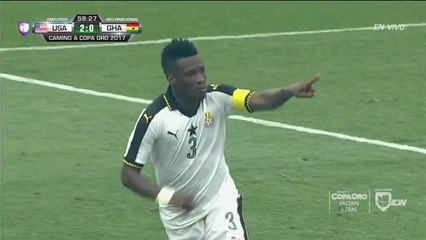 2-1 Asamoah Gyan AMAZING Goal  - USA 2-1 Ghana - July 01, 2017