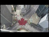 Thousands Form 'Living' Maple Leaf for Canada 150 Celebrations