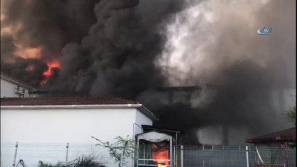 Çerkezköy'de Boya Fabrikasında Büyük Yangın