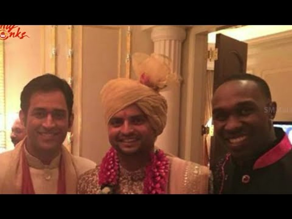 Dhoni,Lara At Suresh Raina Marriage Function