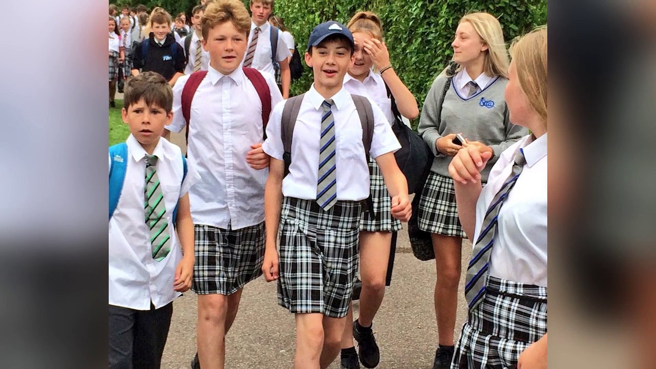 Teen Boys Beat the Heat by WEARING SKIRTS to School _ What's Trending Now!