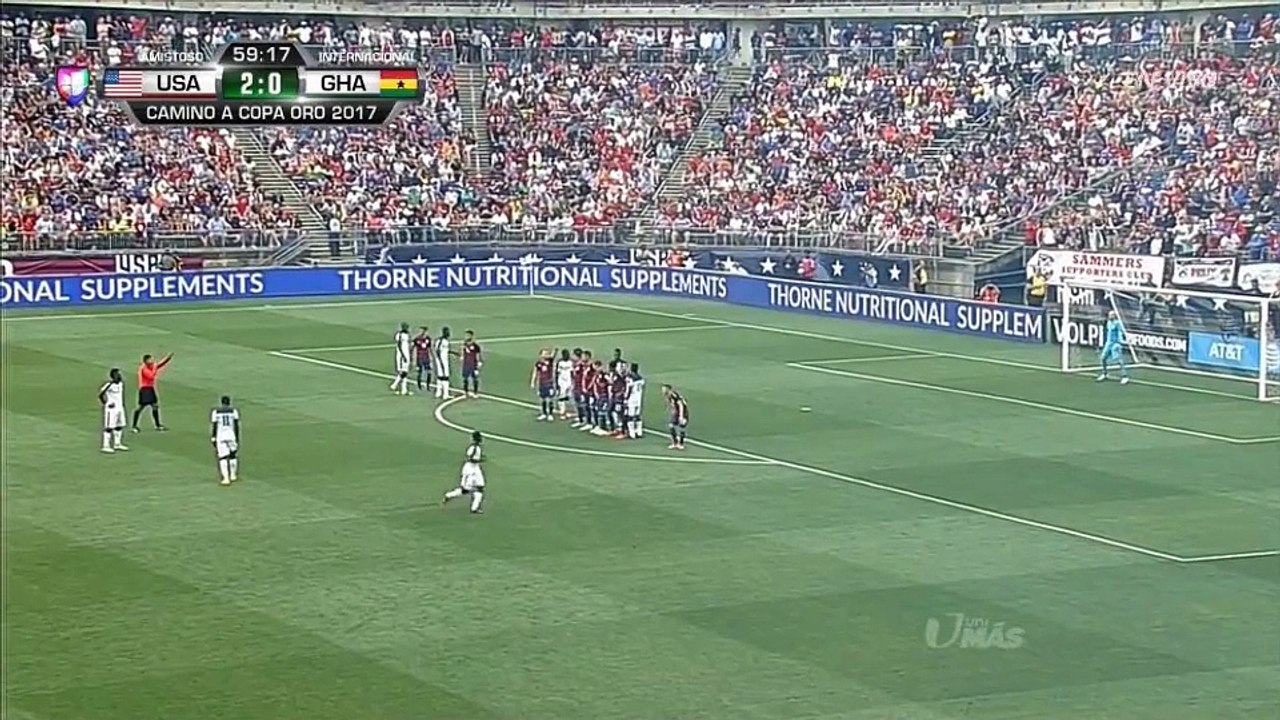 Asamoah Gyan Fantastic Free Kick Goal vs USA (2-1)