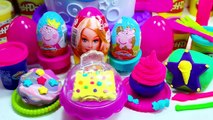 Play Doh Kinder Suprise Eggs Toys DIY Cake Peppa Pig Masha And The Bear
