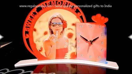 Personalized Photo Stand with Clock