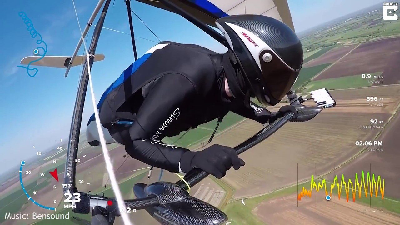 Daring Dad Flies Over RAF Bomber