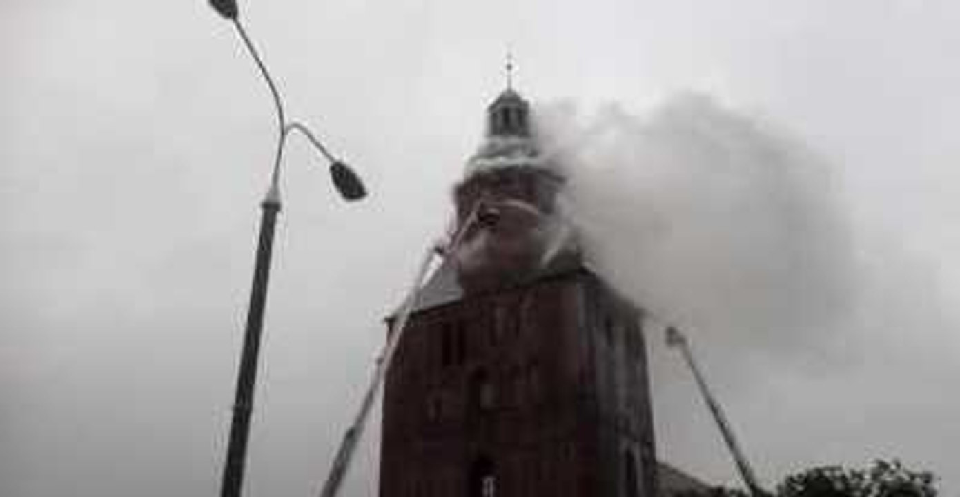 Firefighters Respond to Gothic Cathedral Fire in Poland