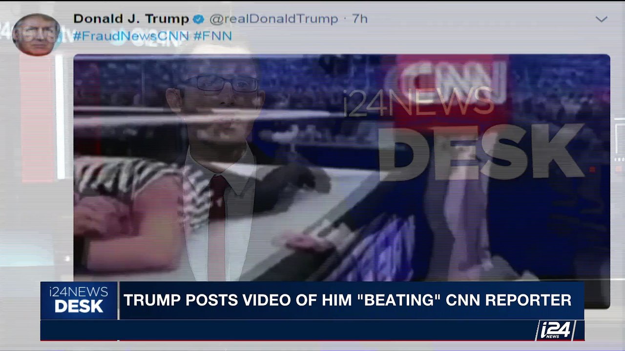 i24NEWS DESK | Trump posts video of him 'beating' CNN reporter |  Sunday, June 2nd July 2017