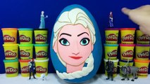 GIANT ELSA Surprise Egg Play Doh   Disney Frozen Toys Pop Mystery Mini MLP