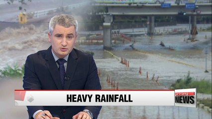 Torrential rainfall in Korea's central region causes flooding to homes and roads