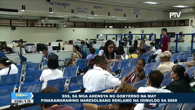 SSS, nanguna sa mga ahensya ng gobyerno na may pinakamaraming naresolbang reklamo na idinulog sa 8888