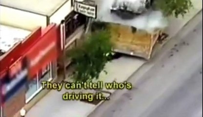 This guy put armor on bulldozer and wrecked a city. Shocking video