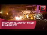 Mueren 7 personas calcinadas por choque de autobús en Ciudad Victoria