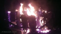 Helmet Cam with FULLY INVOLVED Attic Structure Fire