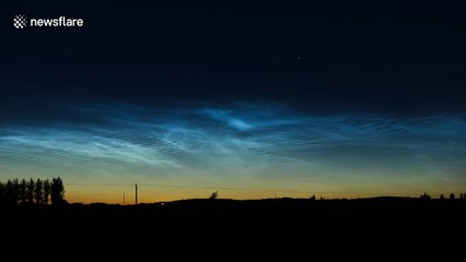 Beautiful noctilucent cloud display in Northern Ireland