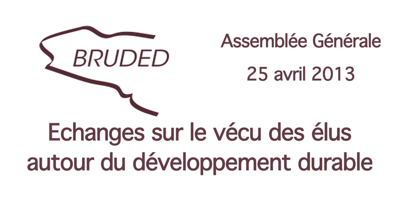 Assemblée Générale 2013 Ateliers d'échanges - BRUDED